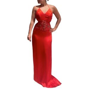 Jovani Red Silk Gown